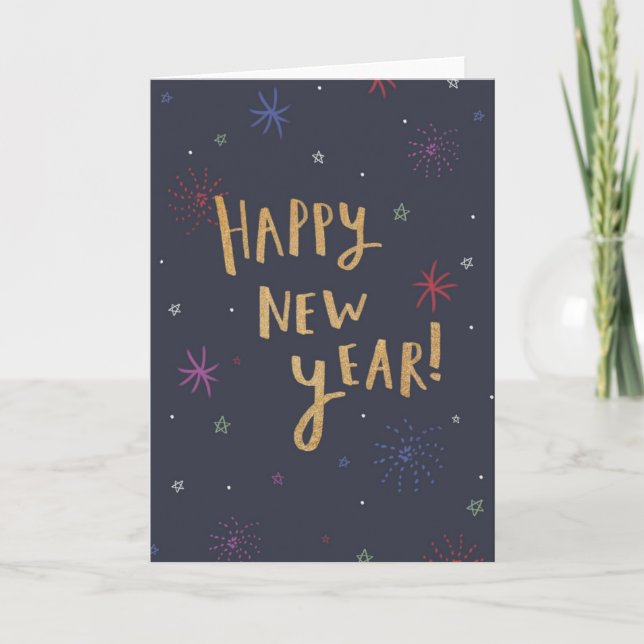 Tarjeta de Feliz Año Nuevo  (Anverso)