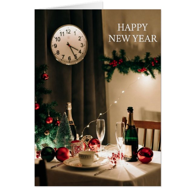 Tarjeta de Feliz Año Nuevo (Frente)
