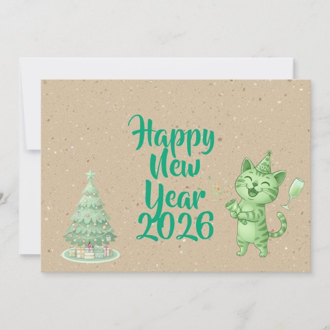 Tarjeta de Feliz Año Nuevo (Anverso)