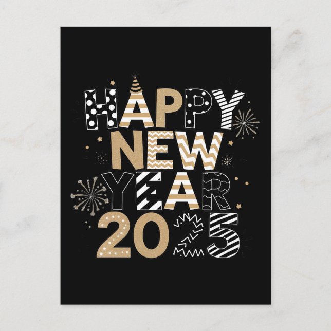 Tarjeta de Feliz Año Nuevo 2025 – Saludo Divertido (Anverso)