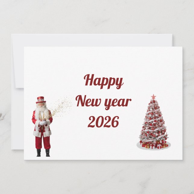 Tarjeta de Feliz Año Nuevo 2026 (Anverso)