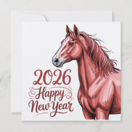 Tarjeta de Feliz Año Nuevo 2026 – Zodiaco Chino