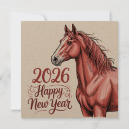 Tarjeta de Feliz Año Nuevo 2026 – Zodiaco Chino