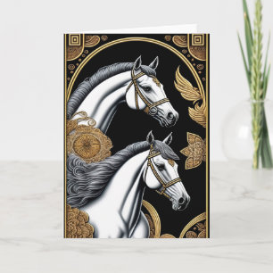 Tarjeta de Feliz Año Nuevo Chino del Caballo