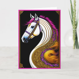 Tarjeta de Feliz Año Nuevo Chino del Caballo