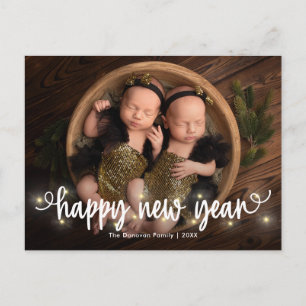 Tarjeta de Feliz Año Nuevo con Foto Alegremente Li
