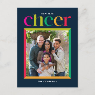 Tarjeta de Feliz Año Nuevo con Marco Moderno