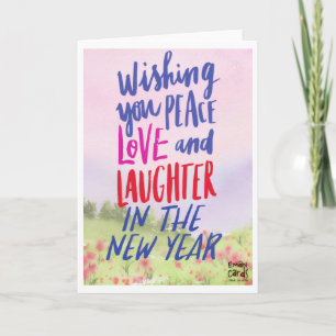 Tarjeta de Feliz Año Nuevo de Amor y Risa