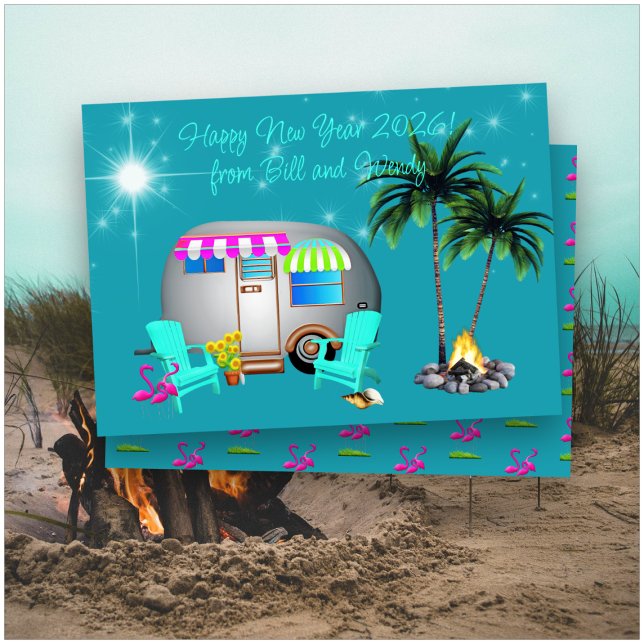 Tarjeta de Feliz Año Nuevo de Camping (Subido por el creador)