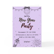 Tarjeta de Feliz Año Nuevo de Lavanda Elegante | M