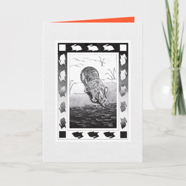 Tarjeta de Feliz Año Nuevo del Conejo Vietnamita D (Anverso)