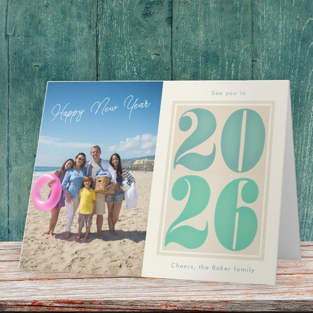 Tarjeta de Feliz Año Nuevo doblada con negrita 202 (Subido por el creador)
