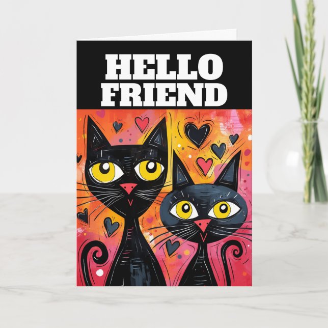 TARJETA DE FELIZ AÑO NUEVO GATO BONITO (Anverso)