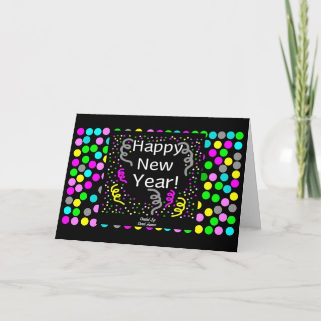 Tarjeta de Feliz Año Nuevo Horizontal (Anverso)