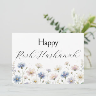 Tarjeta de Feliz Año Nuevo Judío, Flores Silvestre