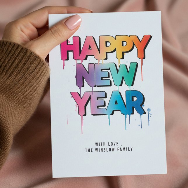 Tarjeta de Feliz Año Nuevo – Nombre o Familia Pers (Subido por el creador)