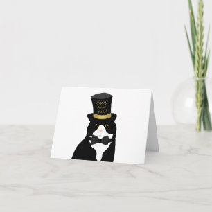 Tarjeta de Feliz Año Nuevo para Gatos