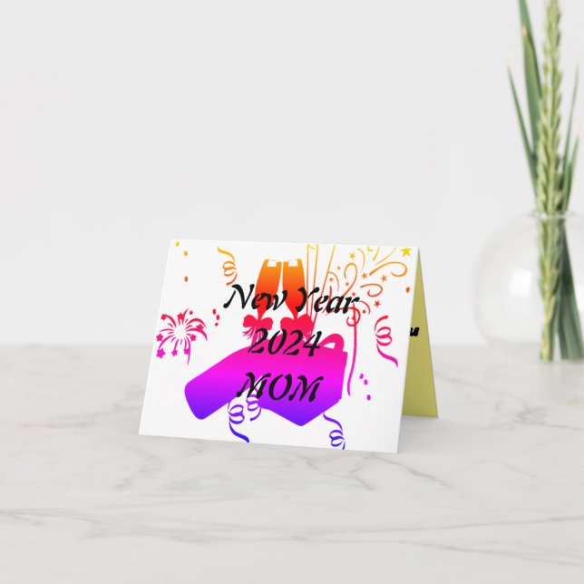 Tarjeta de Feliz Año Nuevo Personalizada (Anverso)