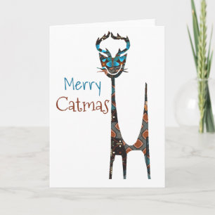 Tarjeta de Feliz Catnavidad Doble