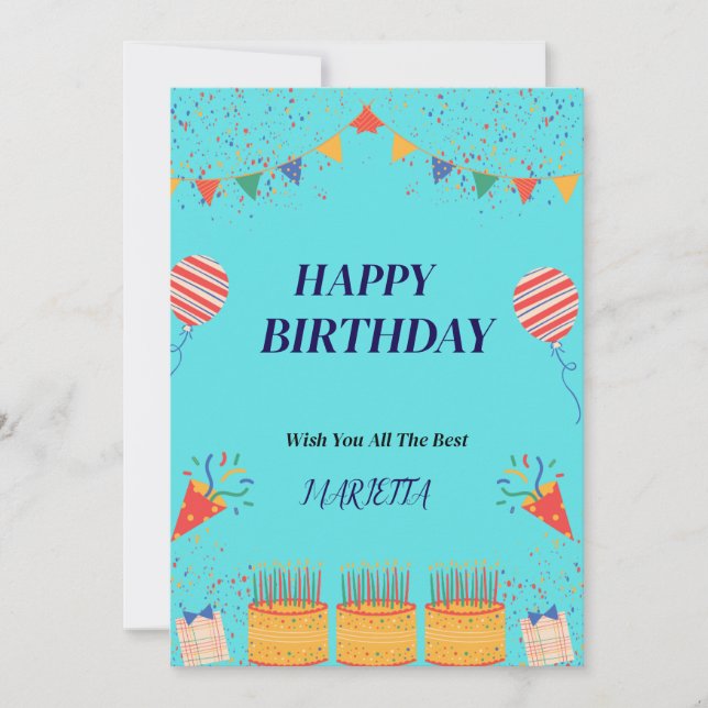 TARJETA DE FELIZ CUMPLEAÑOS (Anverso)