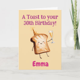 Tarjeta de Feliz Cumpleaños 30, Toast Divertido, P