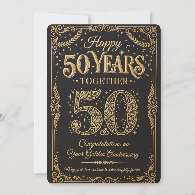 Tarjeta de Feliz Cumpleaños 50 Años (Anverso)