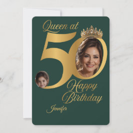 Tarjeta de Feliz Cumpleaños 50 Personalizada con F