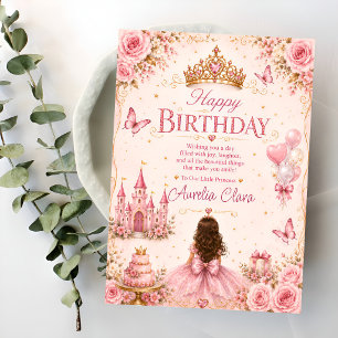Tarjeta de Feliz Cumpleaños a la Princesa Rosa