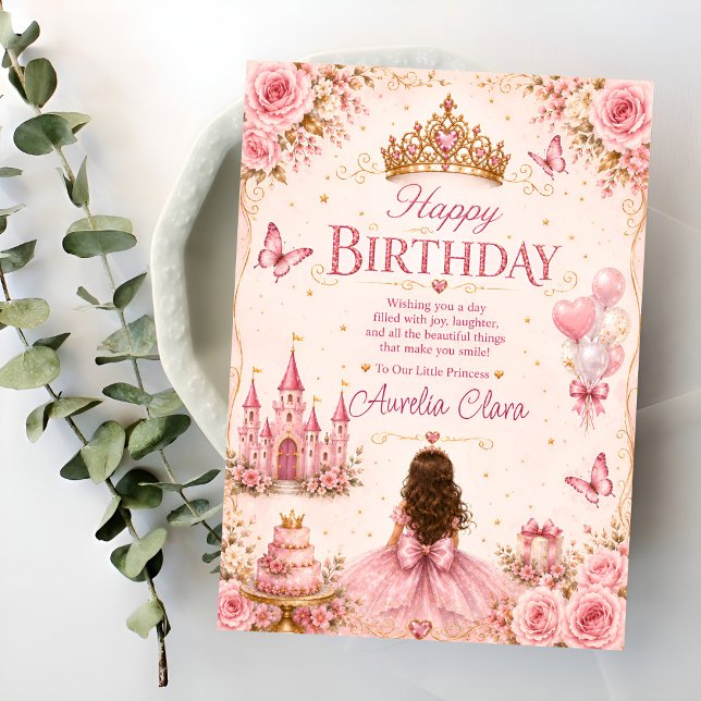 Tarjeta de Feliz Cumpleaños a la Princesa Rosa (Subido por el creador)