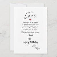 Tarjeta de Feliz Cumpleaños a Mi Amor