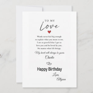 Tarjeta de Feliz Cumpleaños a Mi Amor
