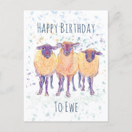 Tarjeta de Feliz Cumpleaños a Oveja
