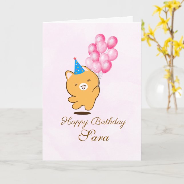 Tarjeta de Feliz Cumpleaños Adorable (flor amarilla)
