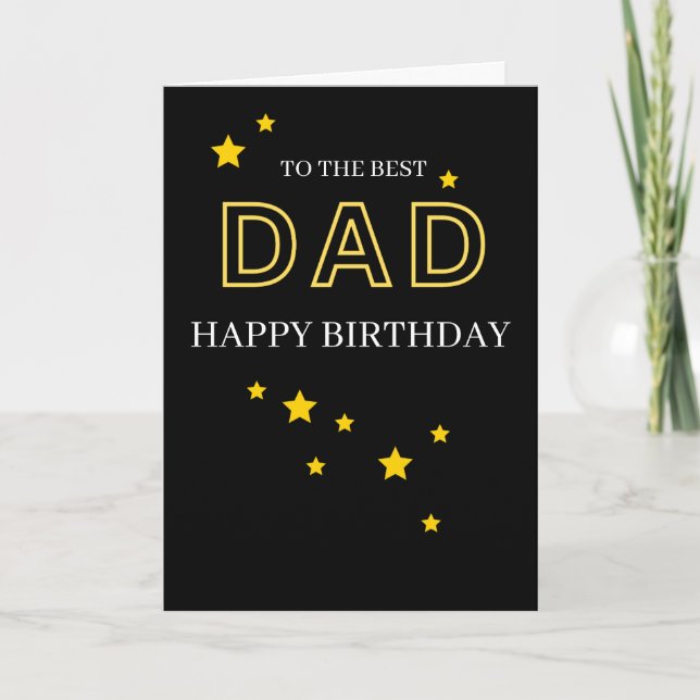 Tarjeta de Feliz Cumpleaños al Mejor Papá (Anverso)