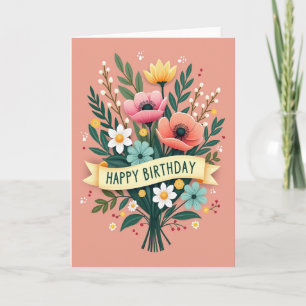 Tarjeta de Feliz Cumpleaños Amapola