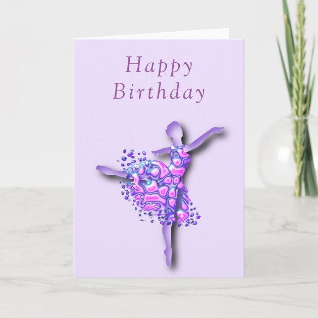 Tarjeta de Feliz Cumpleaños Bailarina Mujer Danza  (Anverso)
