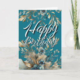 Tarjeta de Feliz Cumpleaños Boho Acuarela Floral V