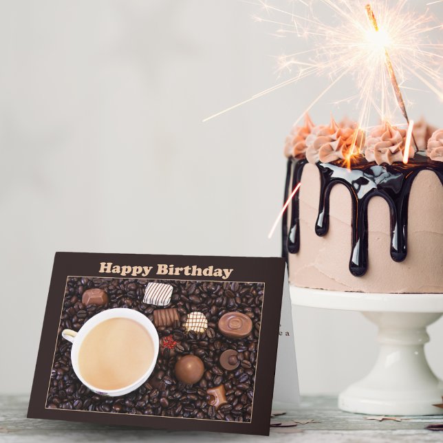 Tarjeta de Feliz Cumpleaños Café y Chocolate (Subido por el creador)