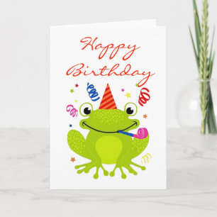 Tarjeta de Feliz Cumpleaños - Celebrando Rana