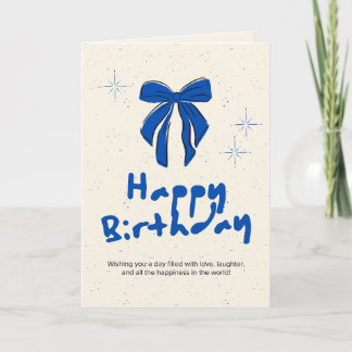 Tarjeta de Feliz Cumpleaños con Cinta Azul Real Mi