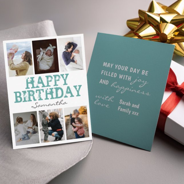 Tarjeta de Feliz Cumpleaños con Collage de Fotos V (Subido por el creador)