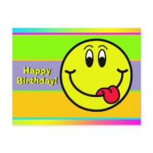 Tarjeta de Feliz Cumpleaños con Emoji de Cara Sonr