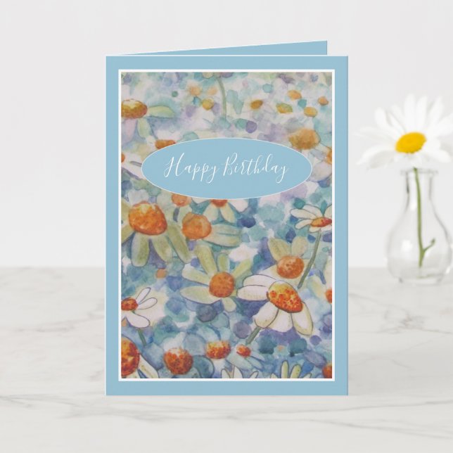 Tarjeta de Feliz Cumpleaños con Flores Hermosas (Planta pequeña)