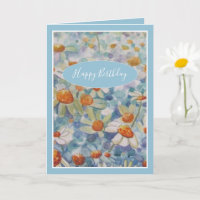 Tarjeta de Feliz Cumpleaños con Flores Hermosas