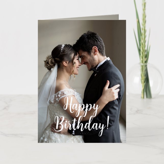 Tarjeta de Feliz Cumpleaños con Foto y Texto Perso (Anverso)