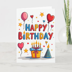 Tarjeta de Feliz Cumpleaños con Globo