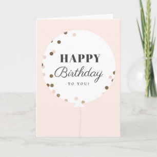 Tarjeta de Feliz Cumpleaños con Globo de Confeti