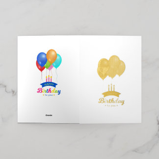 Tarjeta de Feliz Cumpleaños con Globos Coloridos