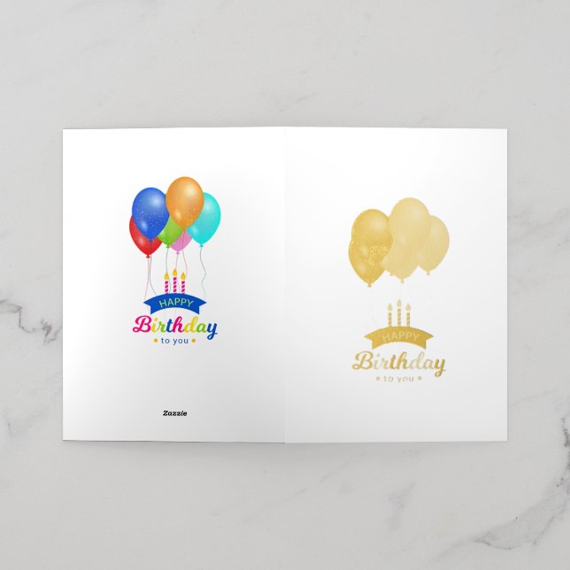 Tarjeta de Feliz Cumpleaños con Globos Coloridos (Distribución Exterior )