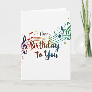 Tarjeta de Feliz Cumpleaños con Letra de Arcoíris